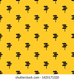 Direction signs pattern seamless vector repeat geometric yellow for any design