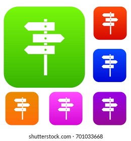 Direction signs set icon in different colors isolated vector illustration. Premium collection