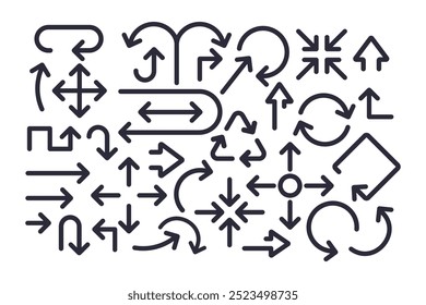 Direction signs. Vector collection of arrows.