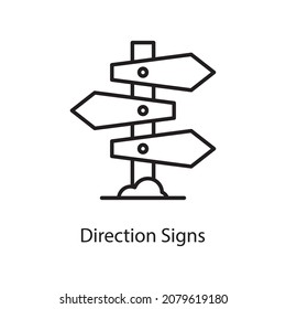 Indicadores de dirección Esquema vectorial Icono Ilustración de diseño. Símbolo de aplicación web y móvil sobre archivo EPS 10 de fondo blanco