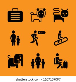 direction, standing, card and doorway icon set. Vector illustration for web and design.