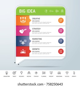 Direction to Success, template modern info graphic design. Use for business, marketing, creative, web design, workflow and graphics. Vector, Background.