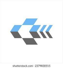 símbolo de dirección como vector de logotipo original del pescado