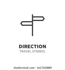 Direction symbol line icon. Concept of travel and rest Vector illustration symbol elements for web design.