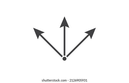 Direction symbols. Arrow three isolated illustration vector graphic design elements road way sign icon