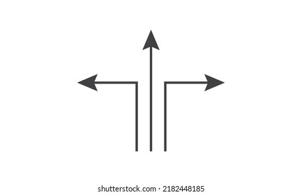 Símbolos de dirección. Flecha tres ilustraciones aisladas vectoriales de diseño gráfico elementos de ruta de acceso icono