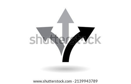 Direction symbols. Arrow three isolated illustration vector graphic design elements road way sign icon
