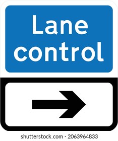 Dirección de un sistema de señales luminosas de control de carril, señales de carretera en el Reino Unido