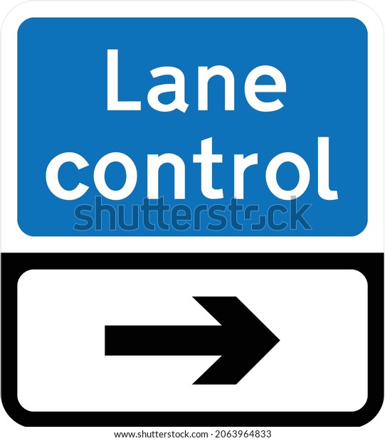 Direction of a system of lane control light\
signals, road signs in the United\
Kingdom