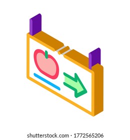 Direction Tablet Icon Vector. Isometric Direction Tablet sign. color isolated symbol illustration