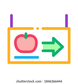 Vector de iconos de tableta de dirección. Signo de tableta de dirección de esquema. Ilustración de símbolo de contorno aislado