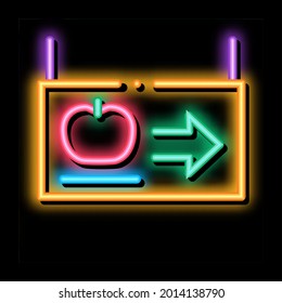 Direction Tablet neon light sign vector. Glowing bright icon Direction Tablet sign. transparent symbol illustration