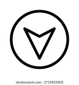 Ícone de linha fina de direção. O ícone pode ser usado para sites, impressão, modelos, modelos de apresentação, ilustrações, etc.