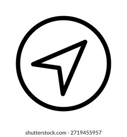 Icono de línea delgada de dirección. El ícono se puede utilizar para Sitios web, impresión, Plantillas, Plantillas de presentación, ilustraciones, etc.