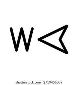 Icono de línea delgada de dirección. El ícono se puede utilizar para Sitios web, impresión, Plantillas, Plantillas de presentación, ilustraciones, etc.