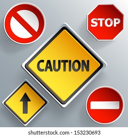 direction traffic sign 3d paper design eps 10 vector illustration