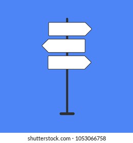 The direction is a traffic sign in a flat style. vector illustration, different directions, road sign, pointer