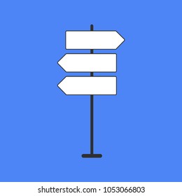 The direction is a traffic sign in a flat style. vector illustration, different directions, road sign, pointer
