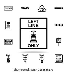 direction of train line icon. Railway Warnings icons universal set for web and mobile