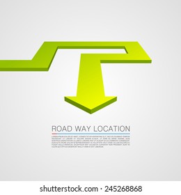 Direction of the trajectory path. Vector Illustration