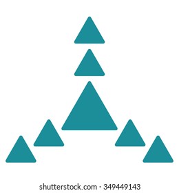 Direction Triangles vector icon. Style is flat symbol, soft blue color, rounded angles, white background.