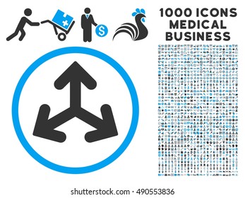 Direction Variants icon with 1000 medical commercial gray and blue vector design elements. Collection style is flat bicolor symbols, white background.