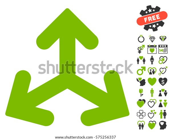 Direction Variants icon with bonus dating\
graphic icons. Vector illustration style is flat rounded iconic eco\
green and gray symbols on white\
background.