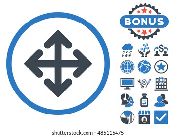 Direction Variants icon with bonus design elements. Vector illustration style is flat iconic bicolor symbols, smooth blue colors, white background.