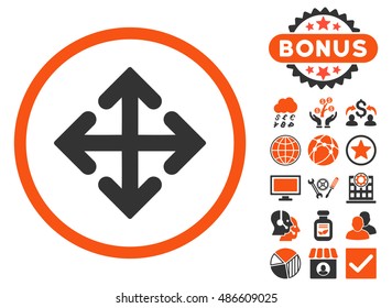 Direction Variants icon with bonus design elements. Vector illustration style is flat iconic bicolor symbols, orange and gray colors, white background.