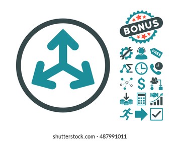 Direction Variants icon with bonus design elements. Vector illustration style is flat iconic bicolor symbols, soft blue colors, white background.