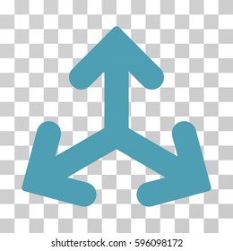 Direction Variants icon. Vector illustration style is flat iconic symbol, cyan color, transparent background. Designed for web and software interfaces.