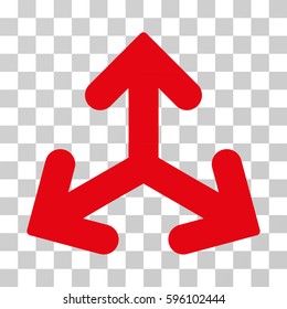 Direction Variants icon. Vector illustration style is flat iconic symbol, intensive red color, transparent background. Designed for web and software interfaces.