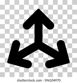Direction Variants icon. Vector illustration style is flat iconic symbol, black color, transparent background. Designed for web and software interfaces.
