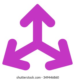 Direction Variants vector icon. Style is flat symbol, violet color, rounded angles, white background.