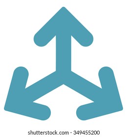 Direction Variants vector icon. Style is flat symbol, cyan color, rounded angles, white background.