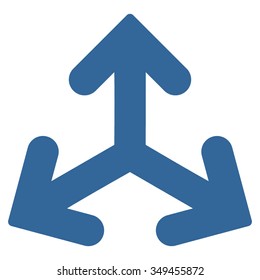 Direction Variants vector icon. Style is flat symbol, cobalt color, rounded angles, white background.