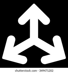 Direction Variants vector icon. Style is flat symbol, white color, rounded angles, black background.