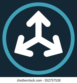 Direction Variants vector icon. Style is bicolor flat circled symbol, blue and white colors, rounded angles, dark blue background.