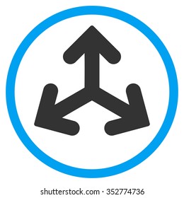 Direction Variants vector icon. Style is bicolor flat circled symbol, blue and gray colors, rounded angles, white background.