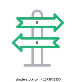 direction vector color line icon 