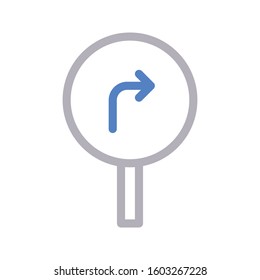 direction vector color line icon 