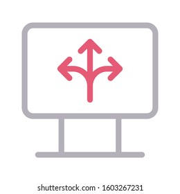 direction vector color line icon 
