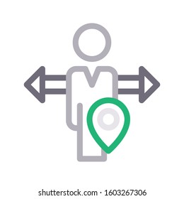 direction vector color line icon 