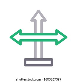 direction vector color line icon 