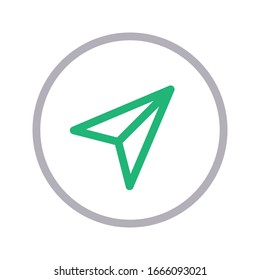direction vector color line icon 