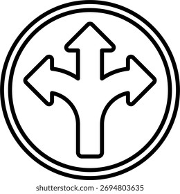 Diseño de Vector de dirección en estilo moderno, señalización de tráfico y concepto de guía de viaje, ilustración de símbolo de navegación. Icono de línea