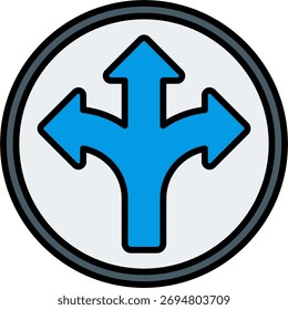 Design de vetor de direção em estilo moderno, sinal de estrada e conceito de orientação de viagem, ilustração de símbolo de navegação. Ícone Linha Preenchida