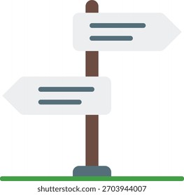 Direction vector design in modern style, hiking route and outdoor navigation concept, adventure mapping illustration. Flat Icon