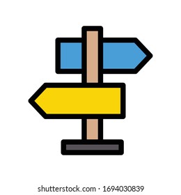 direction vector flat color icon 