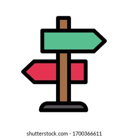 direction vector flat color icon 